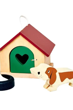 Uitverkoop Tender Leaf Houten Speelgoed - Huisdier Set - Poppenhuis - Hondj