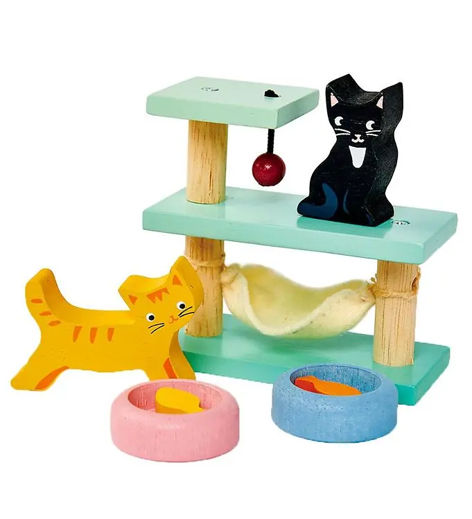Direct Beschikbaar Tender Leaf Houten Speelgoed - Huisdier Set - Poppenhuis - Katte