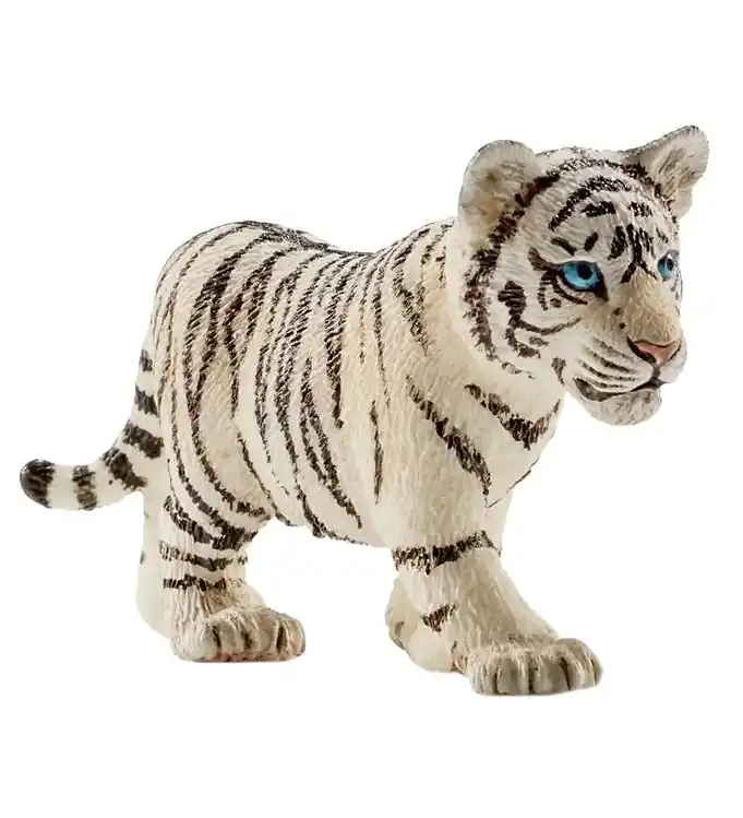 Schleich Wild Life - H: 3,5 cm - Wit Tijger Jong 14732 Hoge Kwaliteit