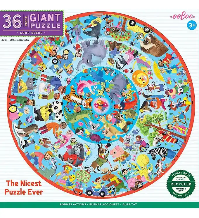 Eeboo Jumbo Puzzel - 36 Bakstenen - Goede daden Exclusieve Aanbieding