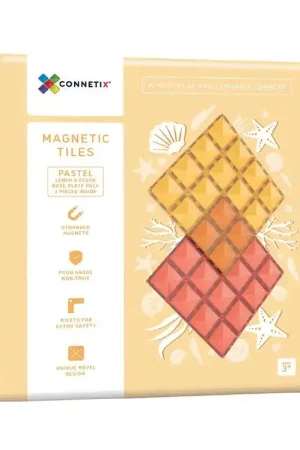 Connetix Magnetische platen - 2-Onderdelen - Lemon & Peach Lage Kosten