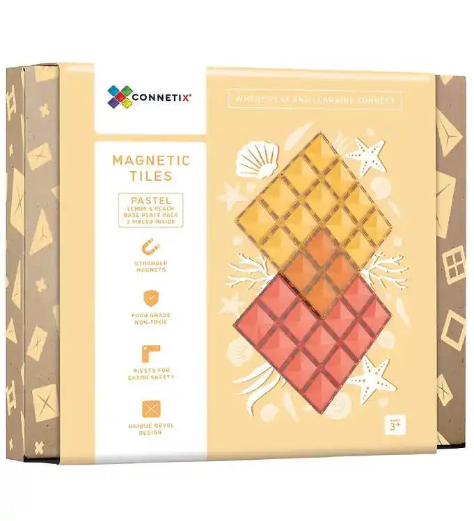 Connetix Magnetische platen - 2-Onderdelen - Lemon & Peach Lage Kosten
