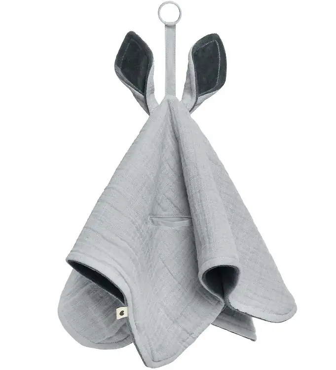 BIBS Knuffeldoekjes - 40x40 cm - Kangoeroe - Cloud/Iron Bestseller