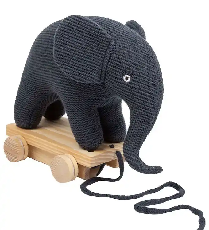 Smallstuff Trekspeelgoed - Olifant - Dark Denim Beperkt Aanbod