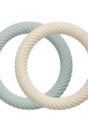 A Little Lovely Company Bijtring - 2-pack - Classic+ - Sage/Crea Betrouwbaar