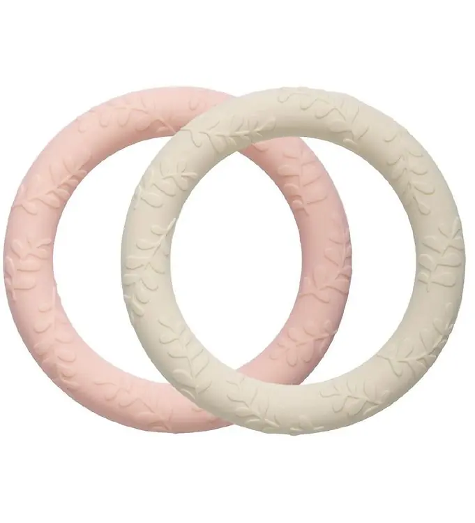 Alleen Vandaag A Little Lovely Company Bijtring - Bladeren - Strawberry/Cream