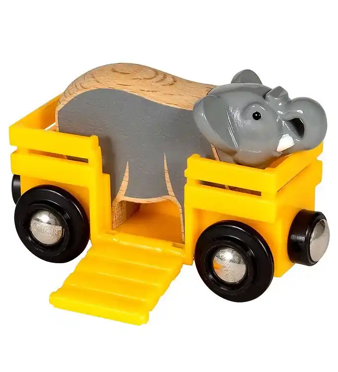 BRIO World Strijdwagen m. Olifant - Geel 33969 Snelle Levering