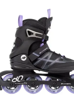 Exclusieve Aanbieding K2 Rolschaatsen - Alexis 80 Pro - Zwart/Paars - Skeelers