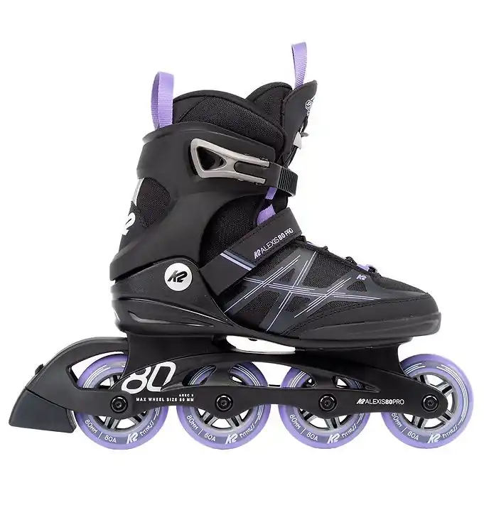 Exclusieve Aanbieding K2 Rolschaatsen - Alexis 80 Pro - Zwart/Paars - Skeelers