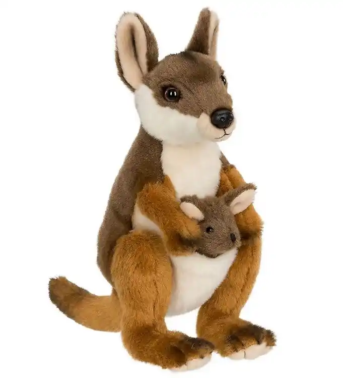 Koop Vandaag Bon Ton Toys Knuffel - 19 cm - WWF - Wallaby met Joey - Bruin
