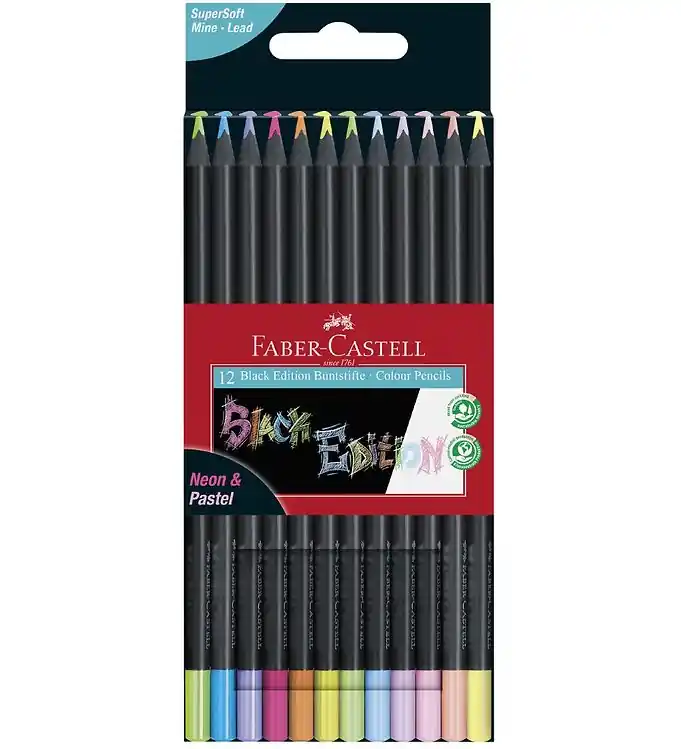Koop Vandaag Faber-Castell Kleurpotloden - Driehoekig - 12 stk - Neon/Pastel