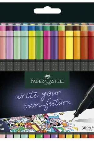 Express Levering Faber-Castell Markers - Grip Fijne pen - 30 stk - Pastel/Neon