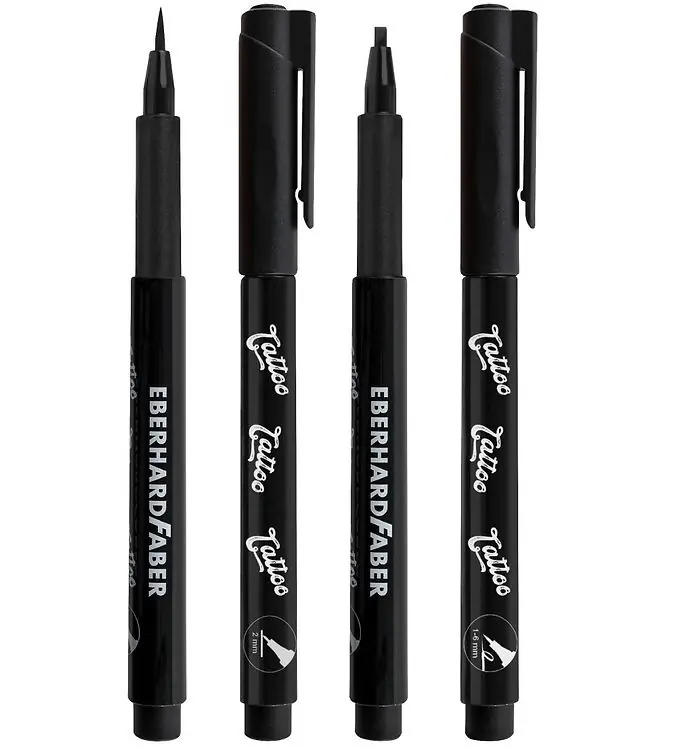 Nu Kopen Eberhard Faber Tattoo Marker m. Sjablonen - Huidbelettering - 4