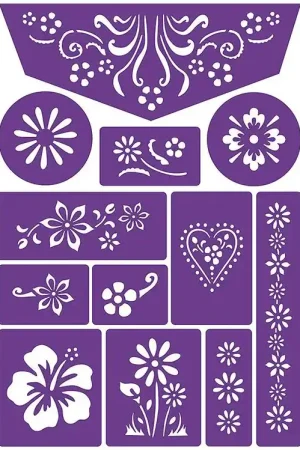 Grim Tout Stencil voor Schmink - Bloemen Weekendaanbieding