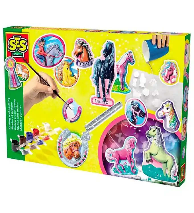 Beperkt Aanbod SES Creative Casting set - Paarden m. Glitter