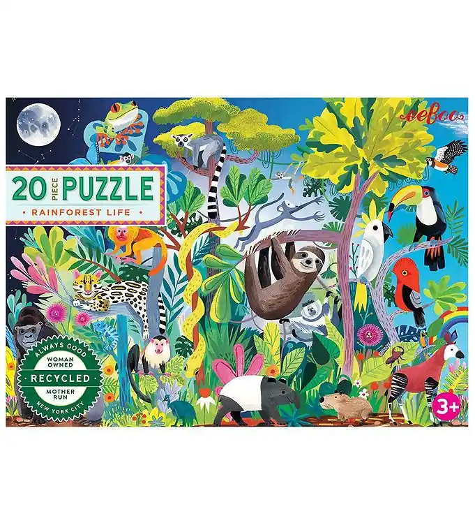 Direct Beschikbaar Eeboo Puzzel - 20 Bakstenen - Leven in Het Regenwoud