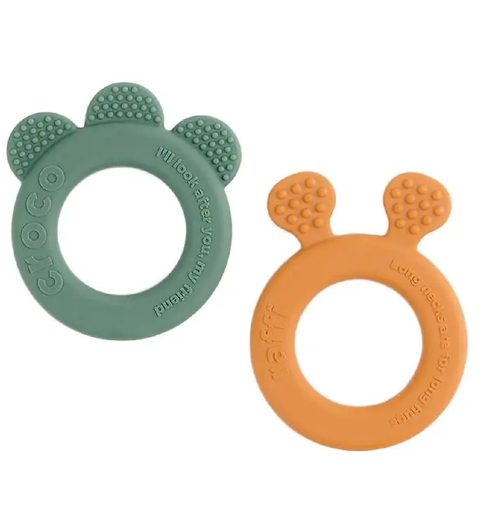 Nu Kopen Done by Deer Bijtring - 2-pack - Deer Friends - Mustard/Green