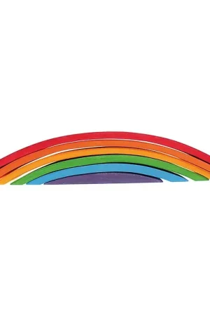 Finale Uitverkoop Grimms Houten Speelgoed - Regenboogbrug - 6 Onderdelen - Multico