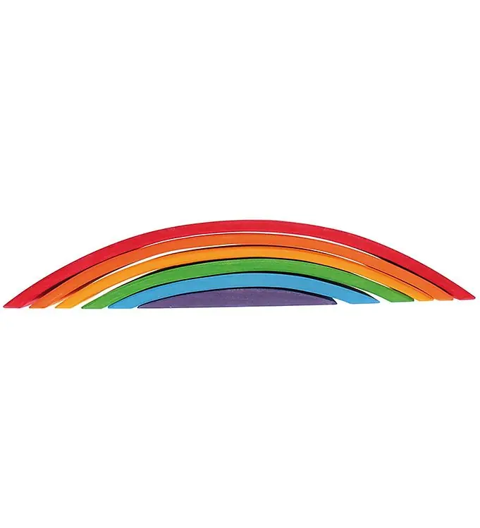 Finale Uitverkoop Grimms Houten Speelgoed - Regenboogbrug - 6 Onderdelen - Multico