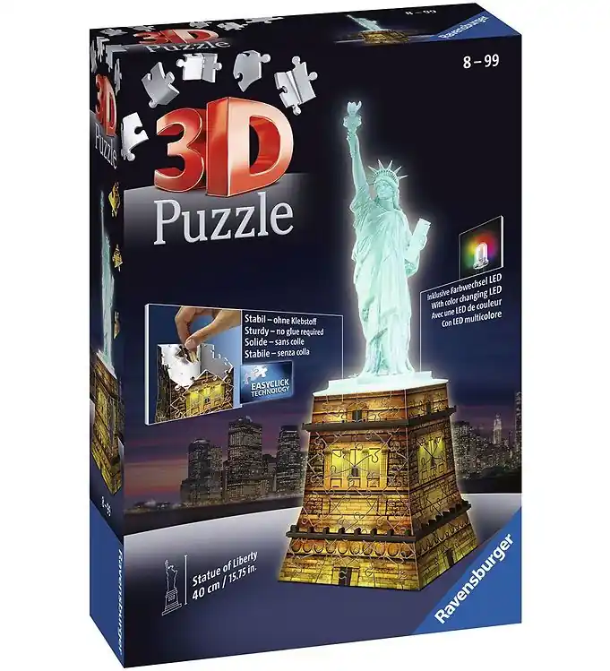 Ravensburger 3D Puzzel - 120 Bakstenen - Standbeeld van Liberty Populair