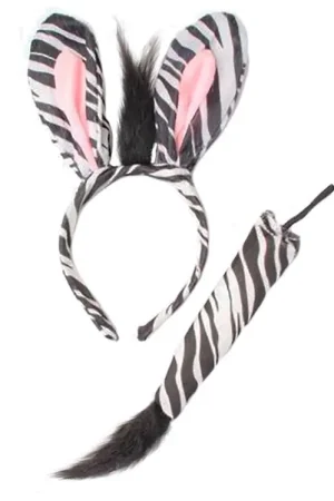 Speciale Aanbieding Molly & Rose Kostuum - Haarband/Staart - Zebra