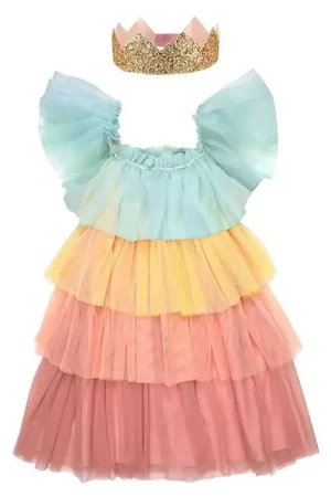 Meri Meri Kostuum - Tule Jurk/Krone - Rainbow Veilige Betaling