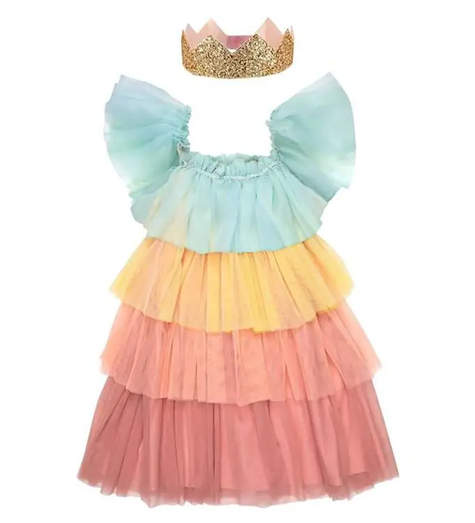 Meri Meri Kostuum - Tule Jurk/Krone - Rainbow Veilige Betaling