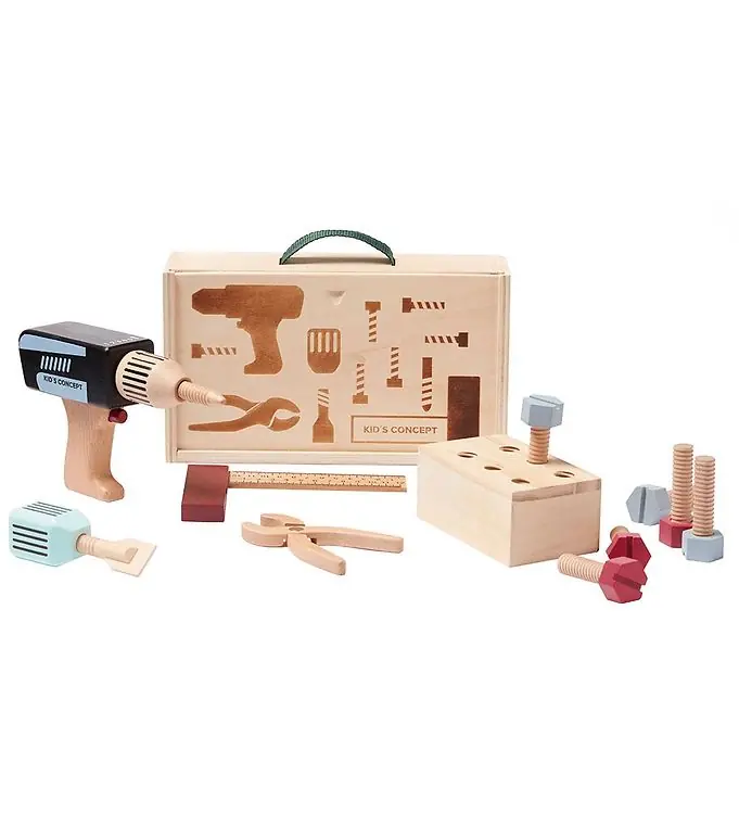 Kids Concept Houten Speelgoed - Gereedschapskoffer - Hout Rechtstreeks Van De Fabrikant