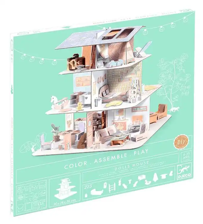 Djeco Creatieve Speelset - 36 cm - 225 Onderdelen - Poppenhuis Must-Have