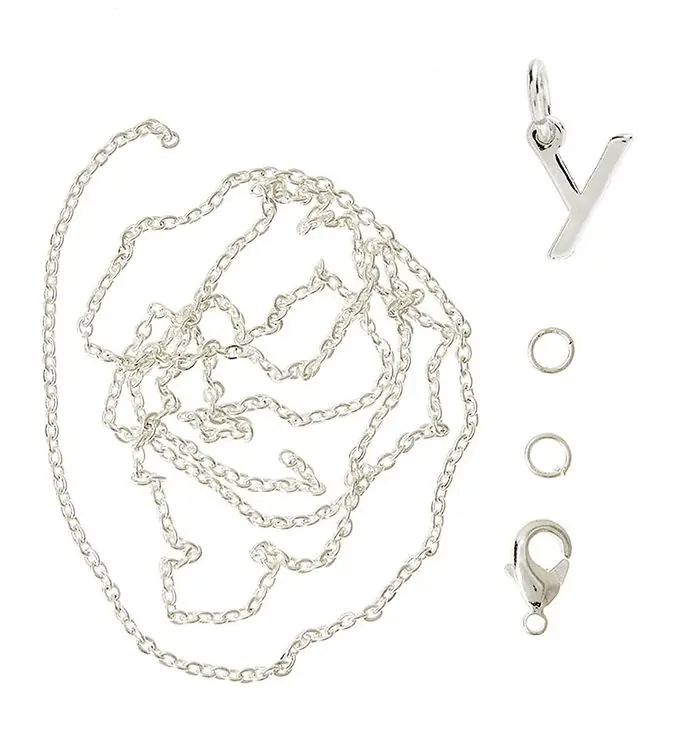 Me&My BOX Ketting m. Letter - Y - Verzilverd Finale Uitverkoop