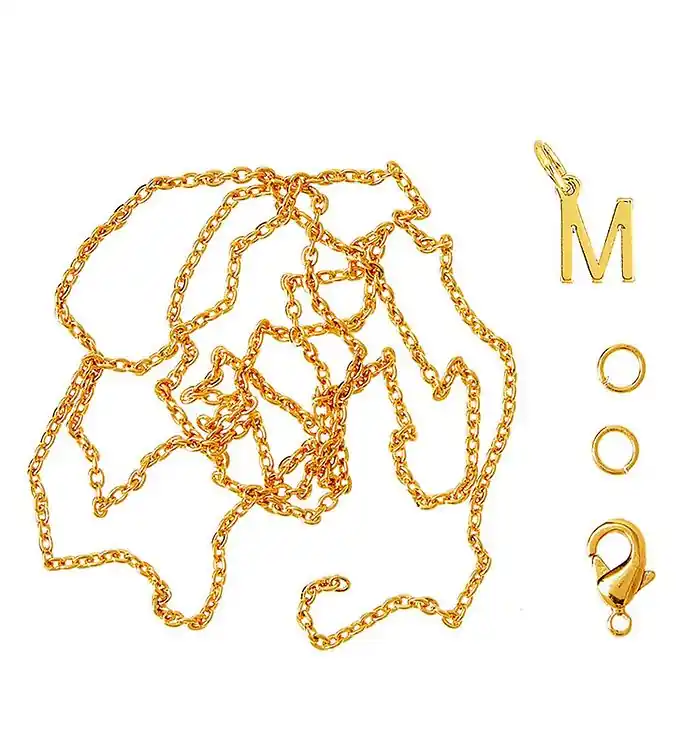 Me&My BOX Ketting m. Letter - W - Verguld Op = Op