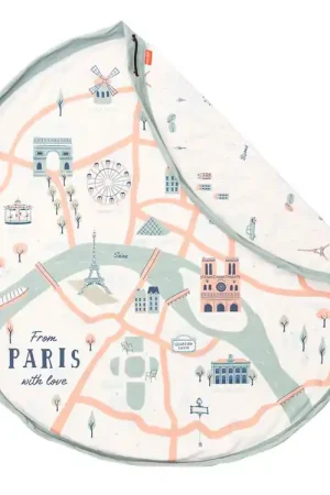 Play&Go Speelmat - Ø140 - Paris Kaart Betaalbaar