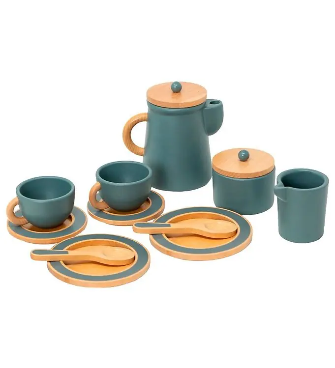 Favoriet MaMaMeMo Koffieservies - Hout - Smaragd Green