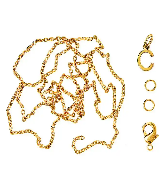 Direct Verzonden Me&My BOX Ketting m. Letter - C - Verguld