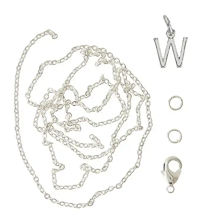 Me&My BOX Ketting m. Letter - W - Verzilverd Hete Deal