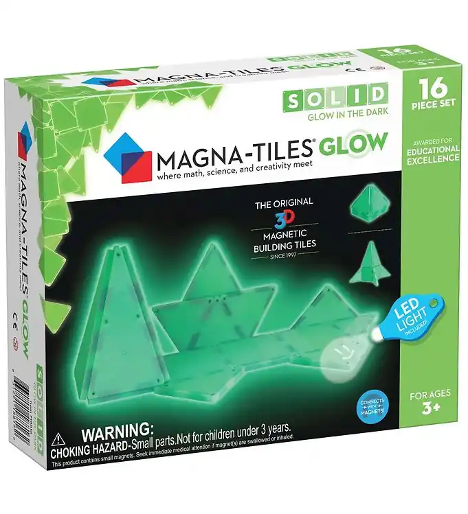 Meest Verkocht Magna-Tiles Magneetset - 16 Onderdelen - Glow