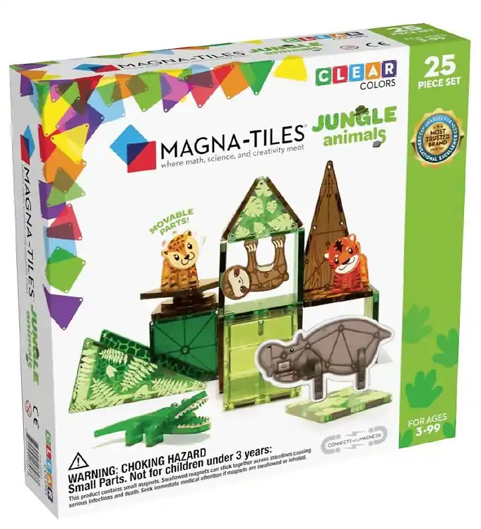 Magna-Tiles Magneetset - 25 Onderdelen - Jungledieren Exclusieve Aanbieding