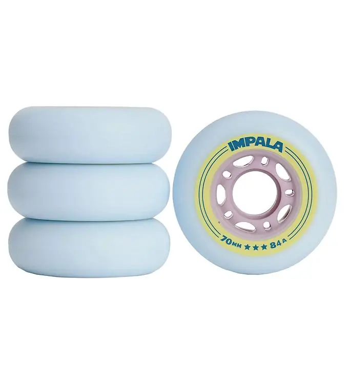 Impala Wielen - 4-pack - 70 mm - Sky Blue/Geel Op = Op