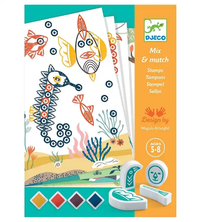 Beperkt Aanbod Djeco Stempelset - Mix & Match - Grappige dieren