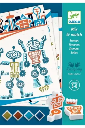 Aanbieding Djeco Stempelset - Mix & Match - Alienrobots