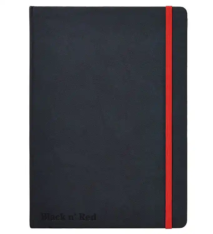 Korting Oxford Notitieboekje - Hard Cover - Gevoerd - A5 - Zwart/Rood