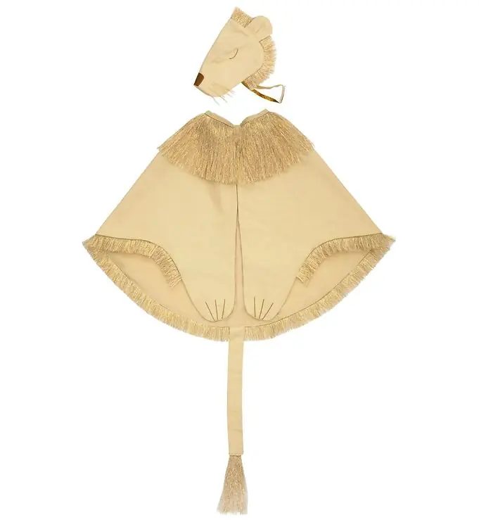 Meri Meri Kostuum - Leeuwenmantel en Hoed - Beige/Goud Beperkt Aanbod