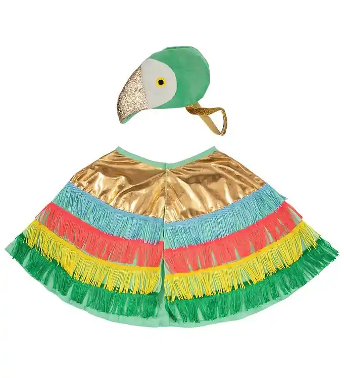 Favoriet Meri Meri Kostuum - Mantel en hoed - Papegaai - Multicolour