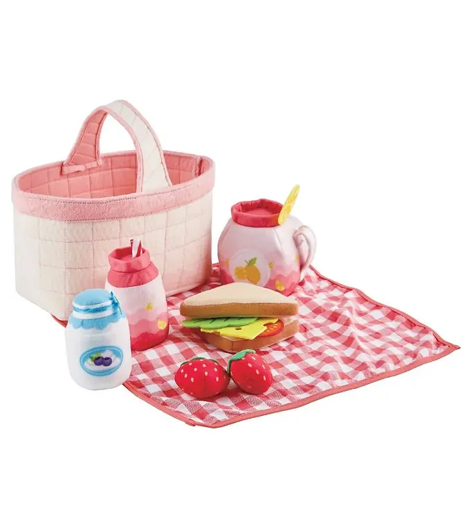 Op = Op Hape Speelgoedeten - 12 Onderdelen - Picknick Mand