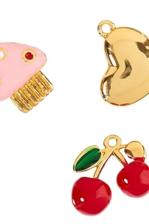 Gereduceerde Prijs Me&My BOX Hanger - 3-pack - Hart/CupCake/Kers - Verguld