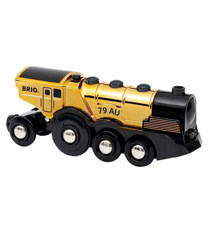 Exclusieve Aanbieding BRIO Actielocomotief - Op batterijen - Goud 33630