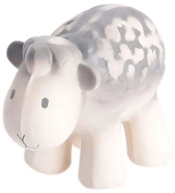 Bestel Nu Tikiri Bijtring - Natuurlijk Rubber - Schapen - Grijs/Wit