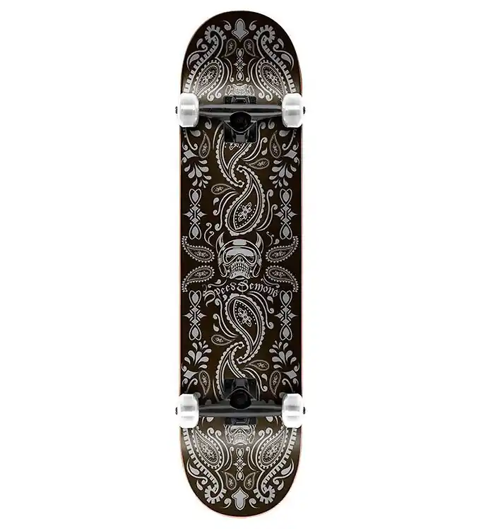 Laatste Versie Speed Demons Skateboard - 7.75'' - Bandana Compleet - Zwart/Grij