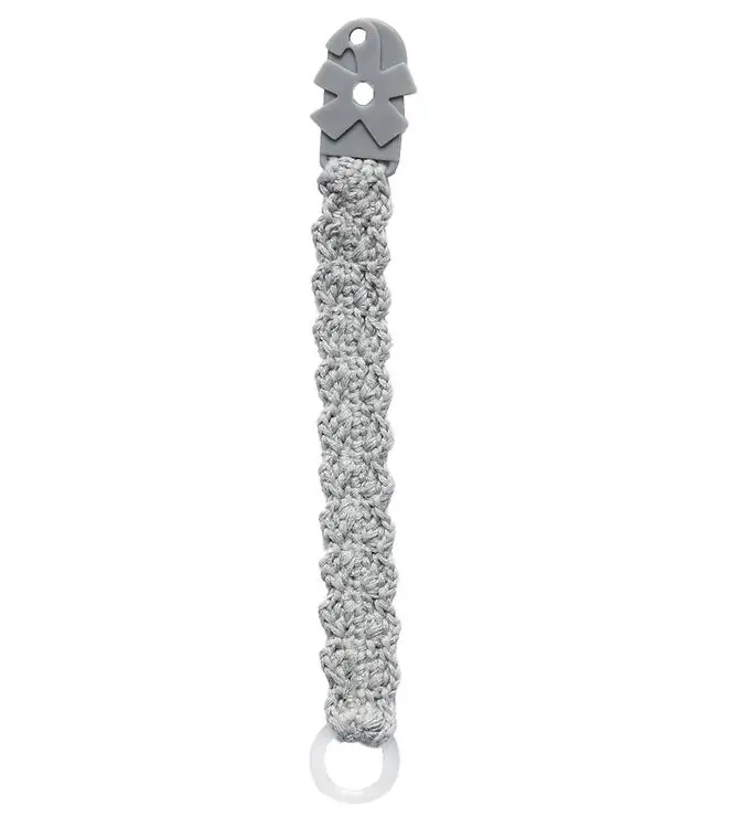 Gereduceerde Prijs Sebra Speenketting - Gehaakt - Elephant Grey