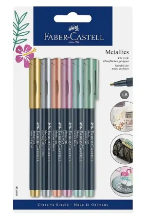 Faber-Castell Markers - Metallic Pen - 6 stk - Multicolour Rechtstreeks Van De Fabrikant